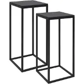 vidaXL Tables d'appoint 2 pcs. noir acier