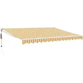 vidaXL Store électrique à manivelle jaune et blanc 4,5x3 m