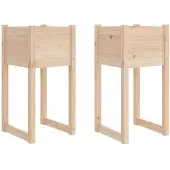 vidaXL Jardinières 2 pcs 40x40x81 cm Bois massif de pin