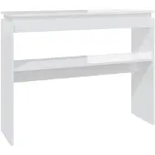 vidaXL Table console blanc brillant 102x30x80 cm bois d'ingénierie