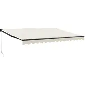 vidaXL Auvent rétractable Crème 4,5x3 m Tissu et aluminium