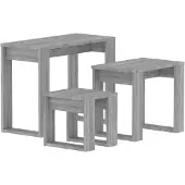 vidaXL Tables gigognes 3 pcs Sonoma gris Bois d'ingénierie