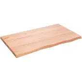 vidaXL Dessus de table marron clair bois chêne massif traité