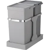 EKO - Collecteur de déchets encastrable Deco 20+15 litres - Plastic Stainless steel - Gris