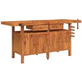 vidaXL Établi avec tiroirs et étaux 192x62x83 cm en acacia