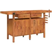 vidaXL Établi avec tiroirs et étaux 162x62x83 cm en acacia