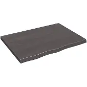 vidaXL Dessus de table marron foncé bois chêne massif traité