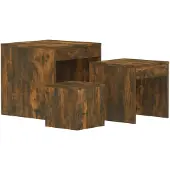 vidaXL Tables gigognes 3 pcs Chêne fumé Bois d'ingénierie