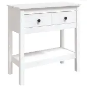 vidaXL Table console Blanc 75x35x75 cm Bois massif de pin
