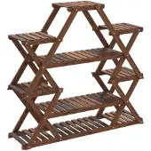 vidaXL Support à fleurs 110x25x105 cm bois massif de sapin
