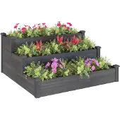 vidaXL Lit surélevé Gris 120x120x56 cm Sapin massif