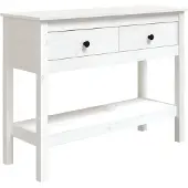 vidaXL Table console Blanc 100x35x75 cm Bois massif de pin