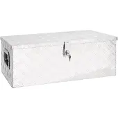 vidaXL Boîte de rangement argentée 80x39x30 cm aluminium