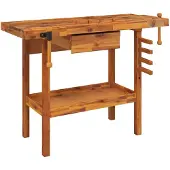 vidaXL Établi avec tiroirs et étaux 124x52x83 cm en acacia
