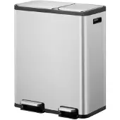 EKO - EcoCasa 1 Poubelle à pédale 30+20 litres - Acier inoxydable Polypropylène - Acier inoxydable mat