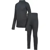 Trespass Unite360 Long Sleeve Base Layer Set Noir 3-4 Years Garçon