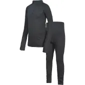 Trespass Unite360 Long Sleeve Base Layer Set Noir 5-6 Years Garçon