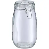 Zeller Verre de rangement avec bouchon pivotant, Boîte de conservation, Transparent