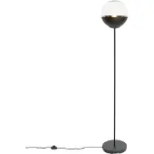 QAZQA Lampadaire rétro noir avec verre clair - Eclipse