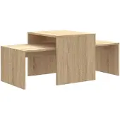 vidaXL Ensemble de tables basses en chêne Sonoma 100x48x40 cm bois composite