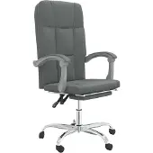 vidaXL Chaise de bureau avec fonction chaise longue Tissu gris foncé