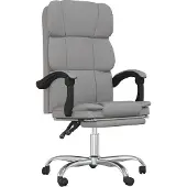 vidaXL Chaise de bureau avec fonction chaise longue gris clair tissu
