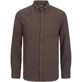 Jack & Jones Classic Melange Long Sleeve Shirt Marron XS Homme