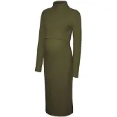 Mamalicious Suniva June Maternity Long Sleeve Midi Dress Vert XS Femme