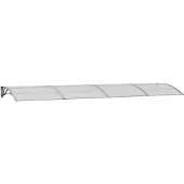 vidaXL Auvent de porte Gris 400x100 cm Polycarbonate