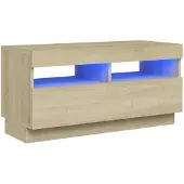 vidaXL Armoire TV avec lampes LED Chêne Sonoma 80x35x40 cm