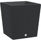 vidaXL Jardinière et intérieur amovible anthracite 37 /64 L rotin PP