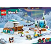 LEGO Friends Igloo Adventure, ensemble de briques avec tente de camping, 2 chiens de traîneau, mini-poupées et accessoires, jouet d'hiver pour bébé, idée cadeau pour les 8 ans, 41760