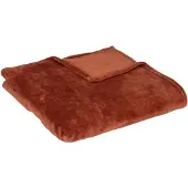 Atmosphera Plaid en flanelle terracotta - 130 x 180 cm