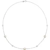 Nenalina Chaîne argent / blanc perle