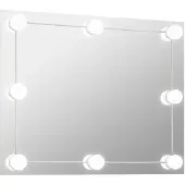 vidaXL Miroir mural sans cadre avec éclairage LED Rectangulaire verre
