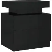 vidaXL Table de chevet Noir brillant 45x35x52 cm Aggloméré