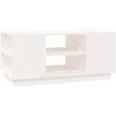 vidaXL Table basse blanche 90x49x40,5 cm pin massif