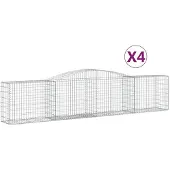 vidaXL Gabions avec arc surélevé 4 pcs. 400x50x80/100cm Fer galvanisé