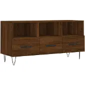 vidaXL Armoire TV marron imitation chêne 102x36x50 cm Matériau dérivé du bois