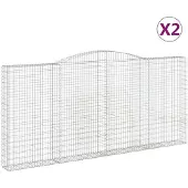 vidaXL Gabions 2 pcs voûtés 400x30x180/200 cm en fer