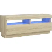vidaXL Armoire TV avec lampes LED Chêne Sonoma 100x35x40 cm