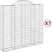 vidaXL Gabions 7 pcs voûtés 200x50x180/200 cm en fer