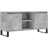 vidaXL Armoire TV gris béton 104x35x50 cm Bois composite