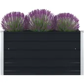 vidaXL Jardinière 100 x 100 x 45 cm Acier galvanisé Anthracite
