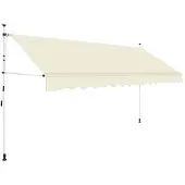 vidaXL Store rétractable manuel 400 cm blanc crème