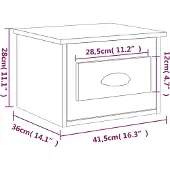 vidaXL Table de chevet murale blanc brillant 41,5x36x28 cm