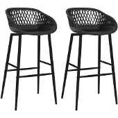 vidaXL Tabouret de bar 2 pcs. noir