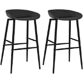 vidaXL Tabouret de bar 2 pcs. noir
