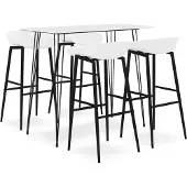 vidaXL Ensemble de bar 5 pièces blanc