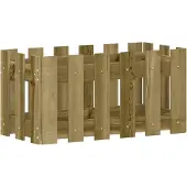 vidaXL Jardinière avec design de clôture 60x30x30 cm pin imprégné